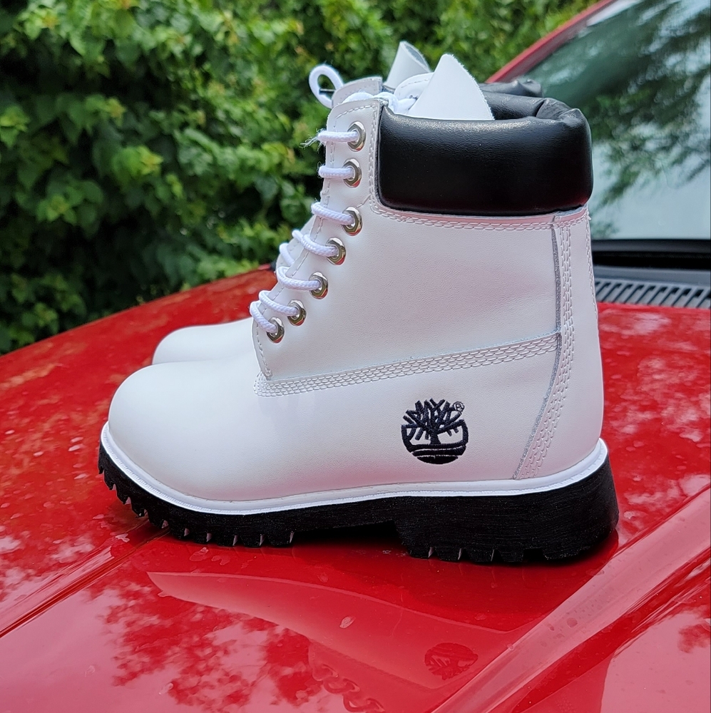 Timberland boots fashion custom black and white brand new